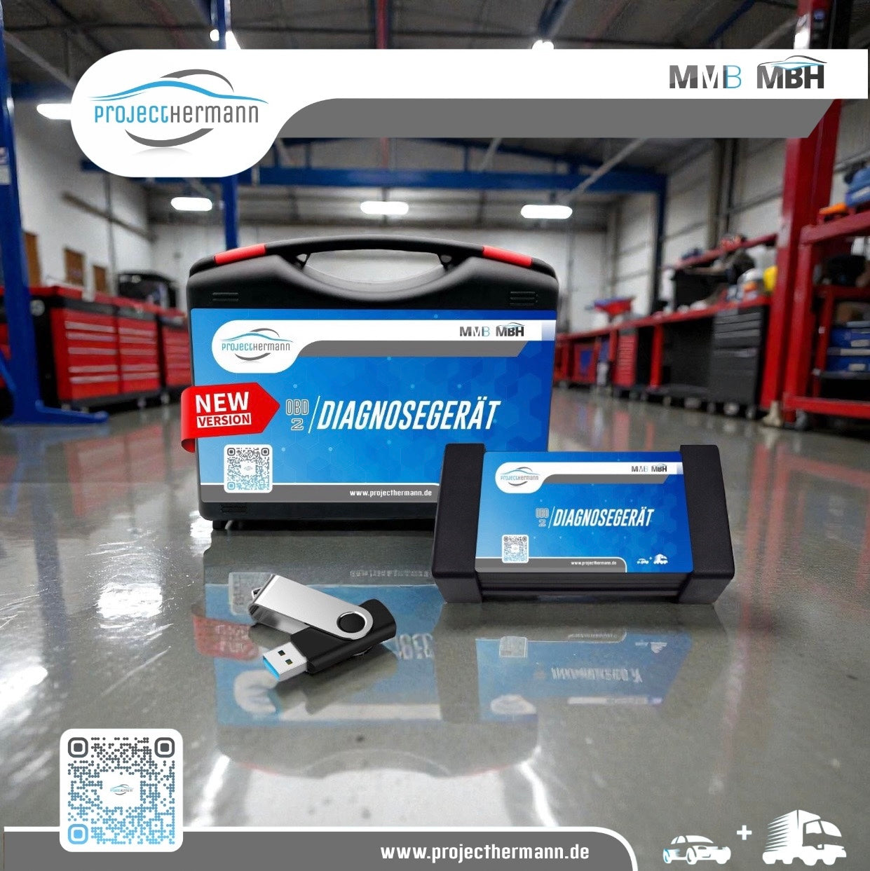 PROFI OBD2 Bluetooth Diagnosegerät + Koffer