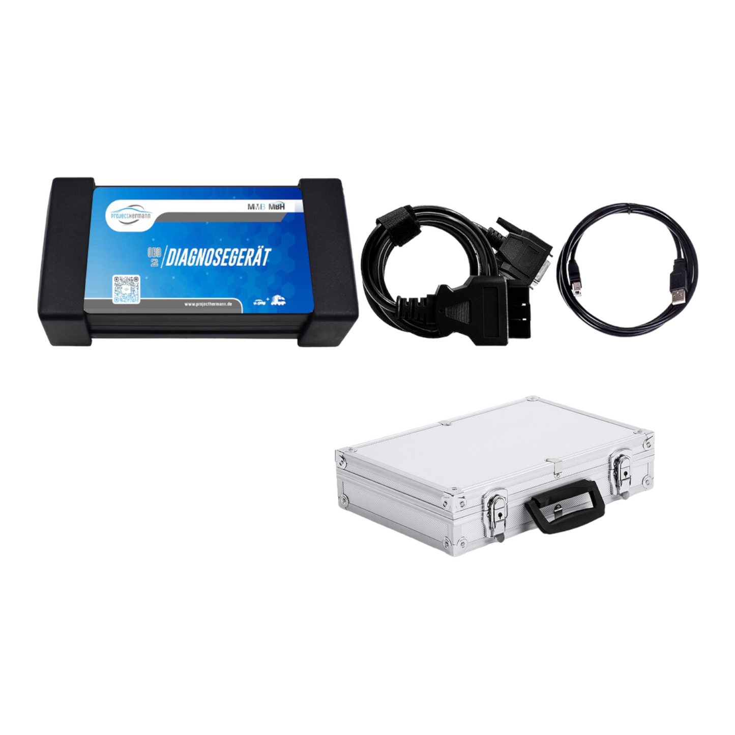 PROFI OBD2 Bluetooth Diagnosegerät + Alukoffer + Kabelsatz