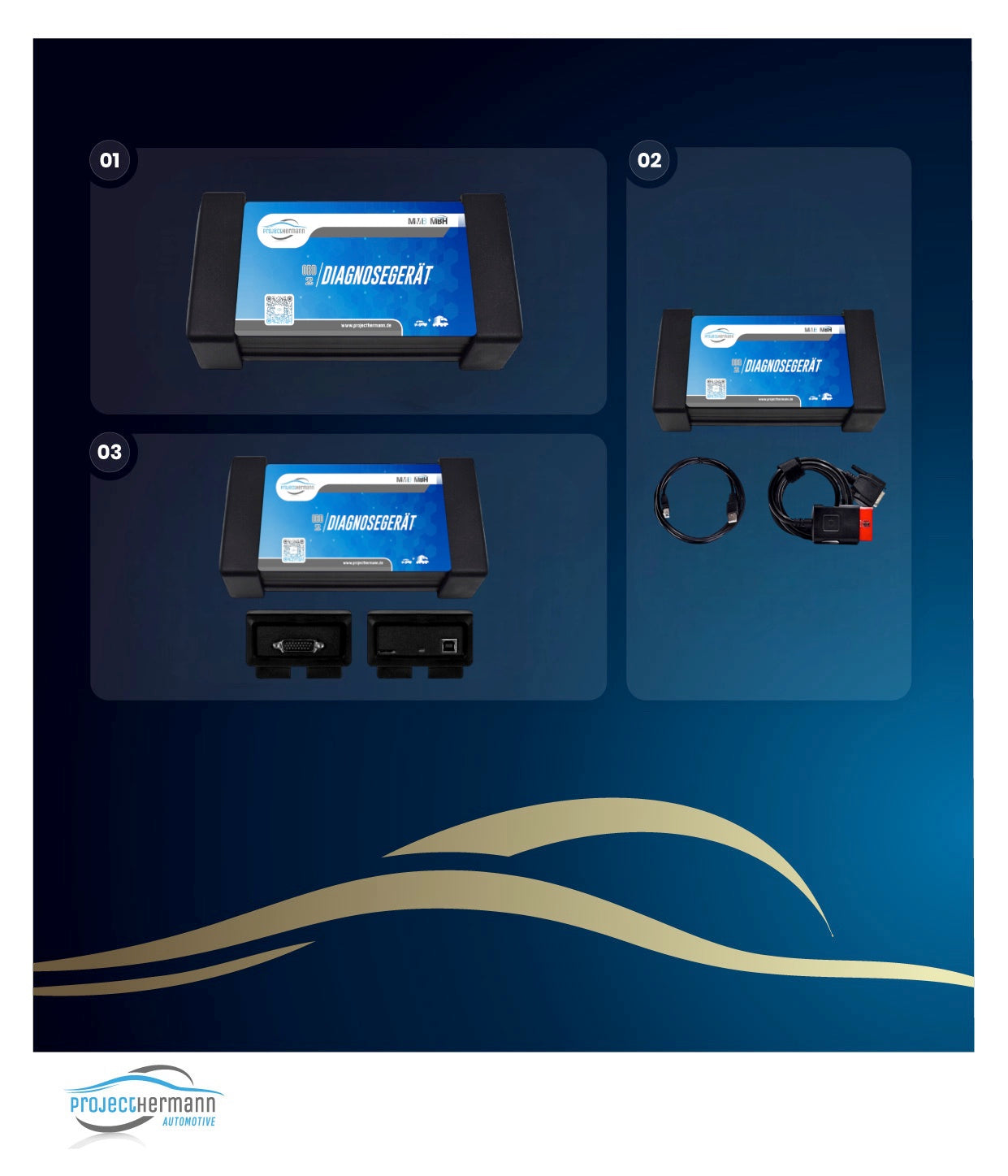 PROFI OBD2 Bluetooth Diagnosegerät + Koffer + Kabelsatz