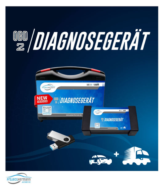 PROFI OBD2 Bluetooth Diagnosegerät + Koffer + Kabelsatz