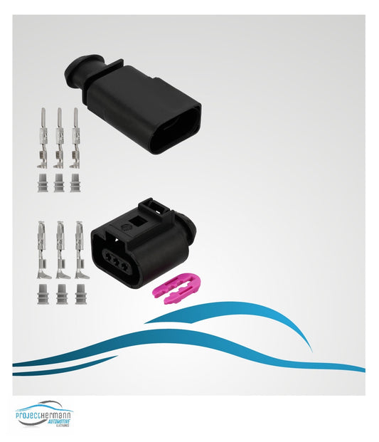 Buchse + Stecker 3-polig Reparatursatz 1J0973703 / 1J0973803 für VW AUDI SKODA