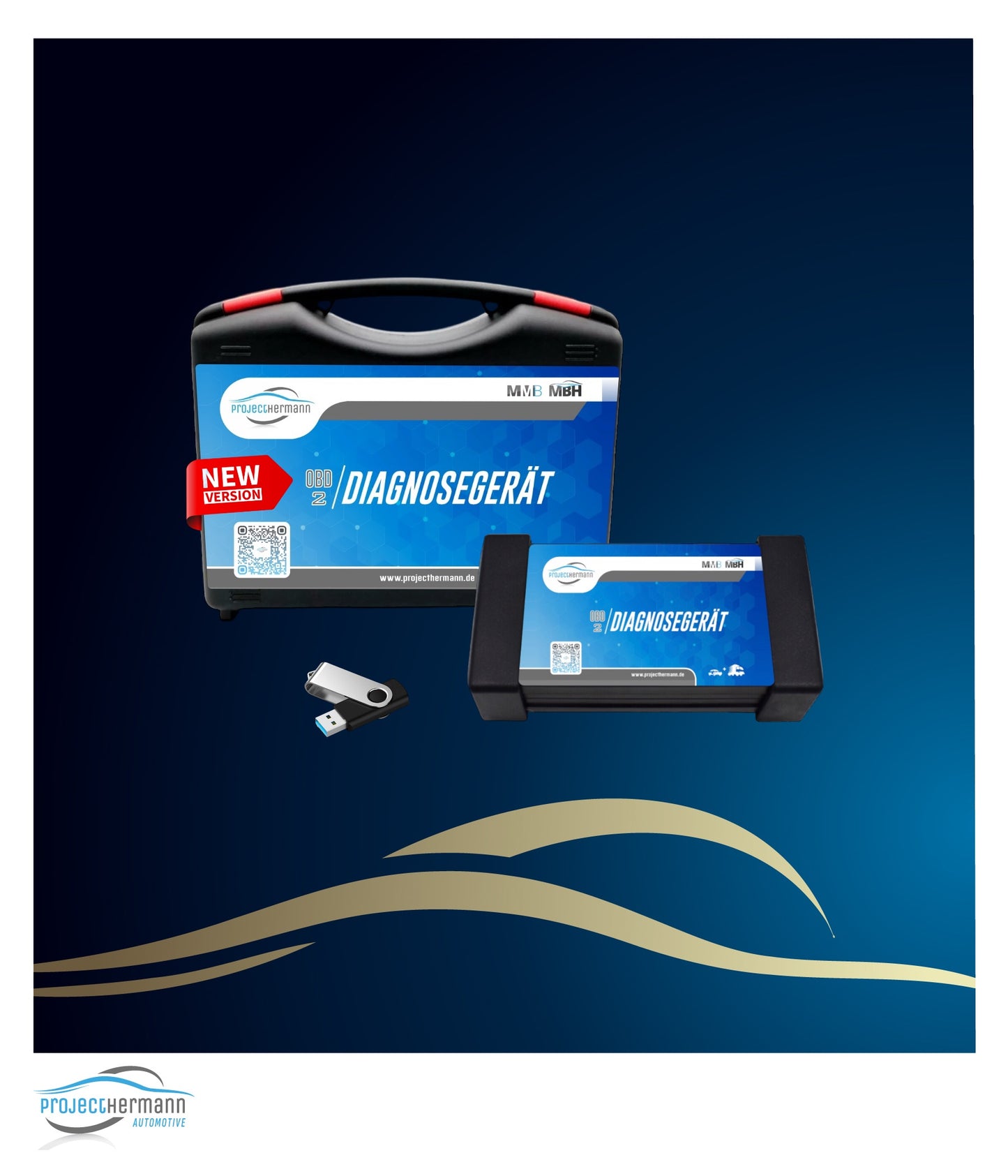 PROFI OBD2 Bluetooth Diagnosegerät + Koffer + Kabelsatz