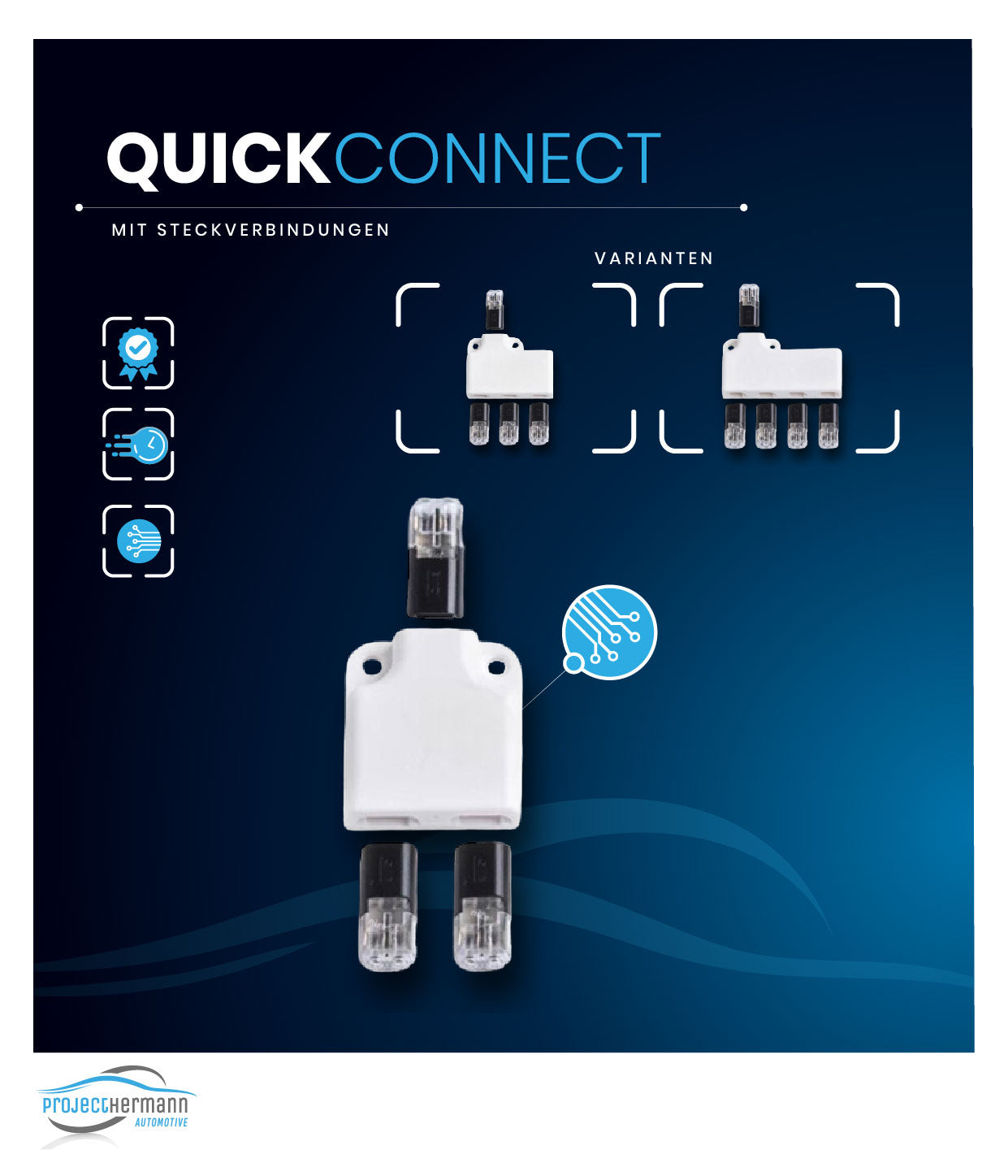 2-fach Hub Quick Connect Hub Kabelverteiler Splitter Y-Adapter